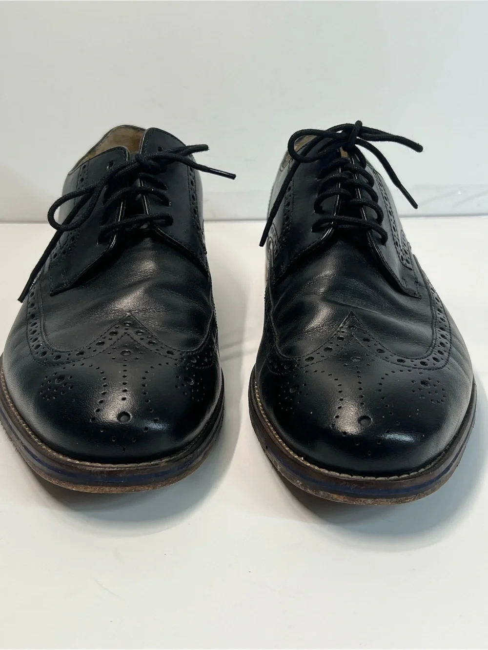 Florsheim Men’s Black Leather Wingtip Brogue Oxford Dress Shoes Size 9 3E